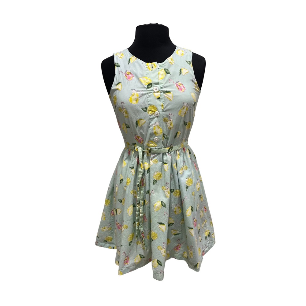 Sarah Patrick Newport RI Lemon Pink Lemonade Print Dress Mint Green Size 4